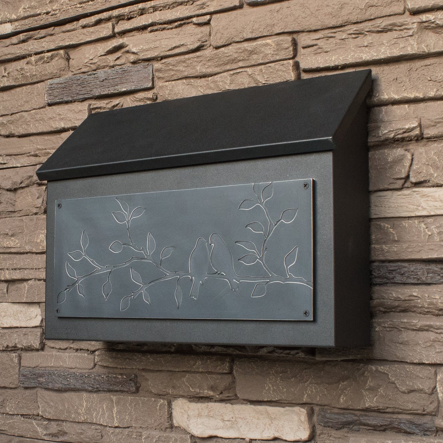 Bird Lovers Wall Mount Mailbox - Horizontal