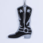 Cowboy Boot Christmas Ornament Black