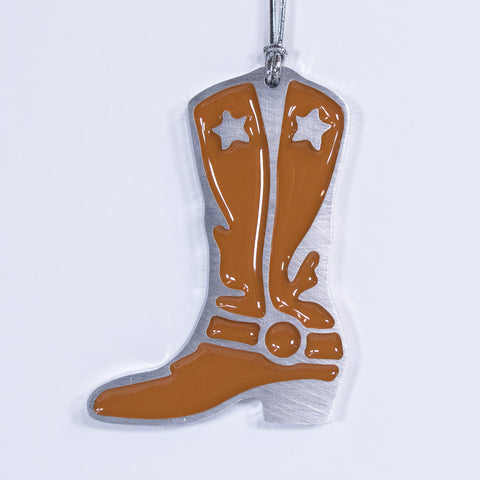 Cowboy Boot Christmas Ornament Brown