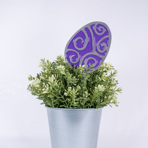 Easter Egg Planter Poke Purple Swirl