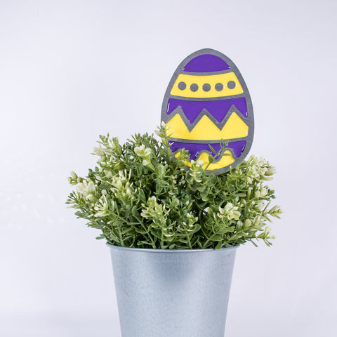 Easter Egg Planter Poke Yellow/Purple