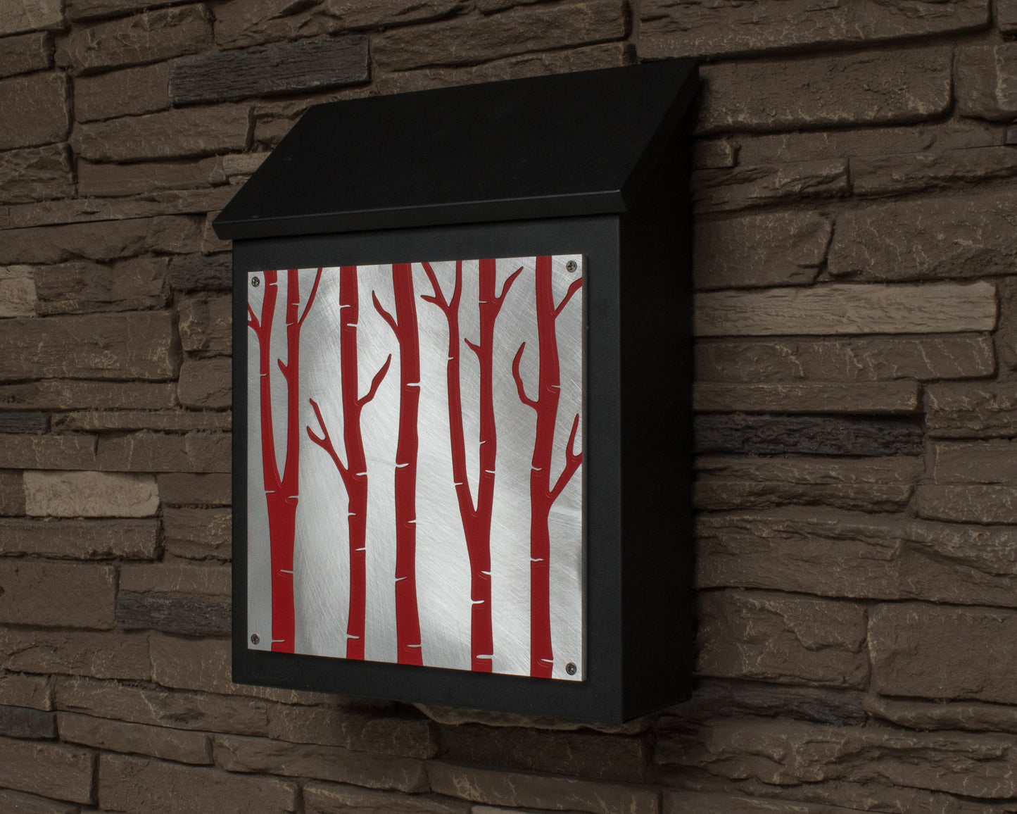 Birch Tree Wall Mount Mailbox - Vertical