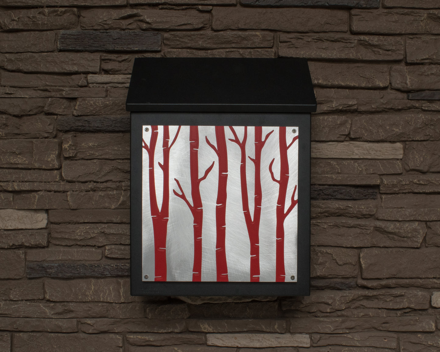 Birch Tree Wall Mount Mailbox - Vertical