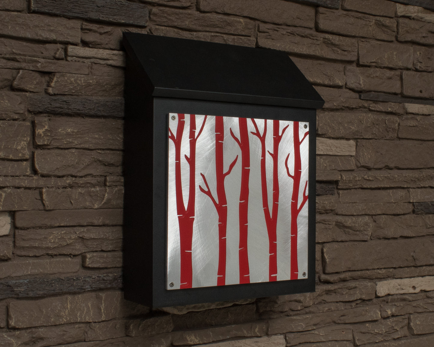 Birch Tree Wall Mount Mailbox - Vertical