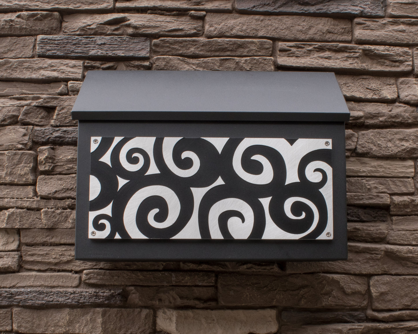 Abstract Wall Mount Spiral Mailbox - Horizontal