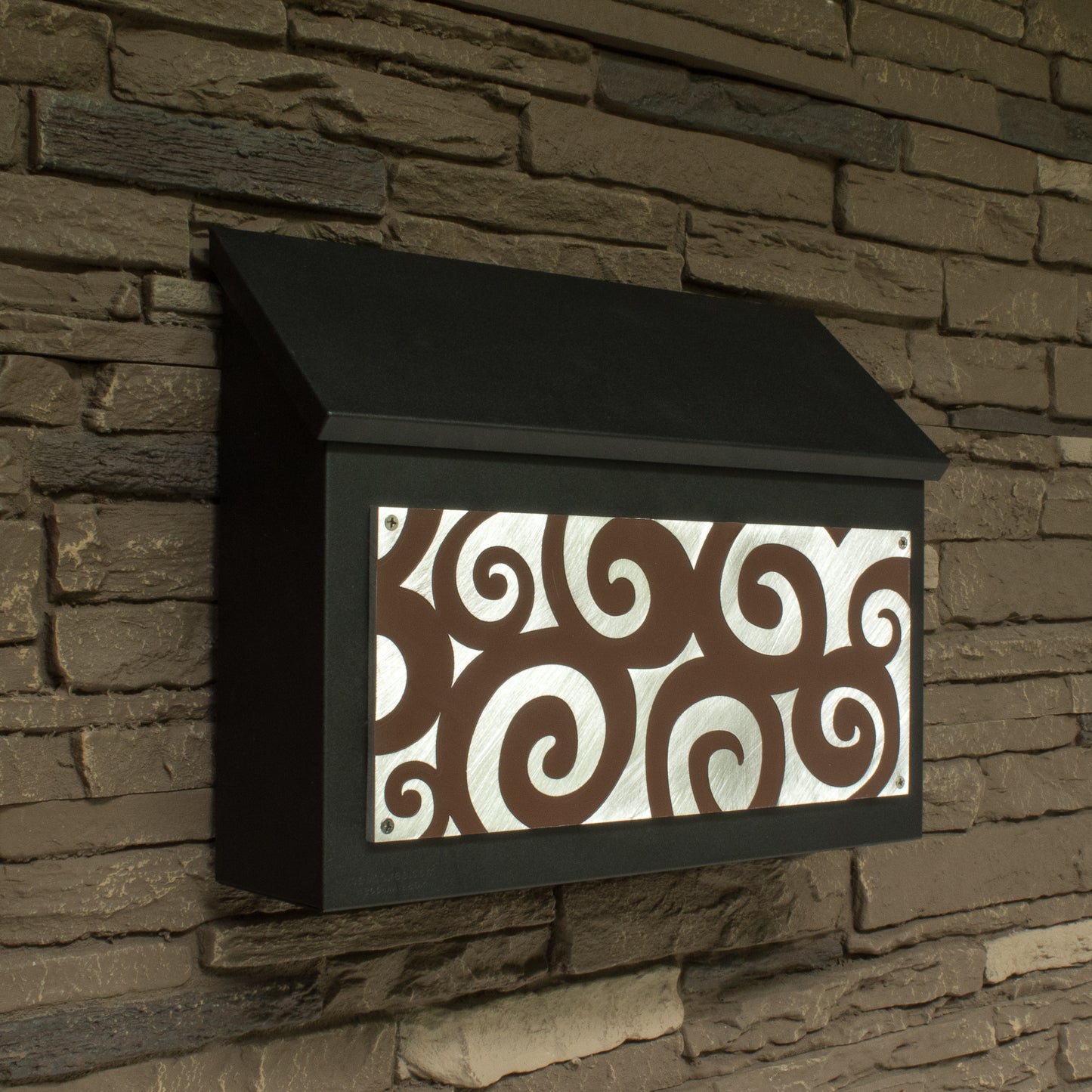 Abstract Wall Mount Spiral Mailbox - Horizontal