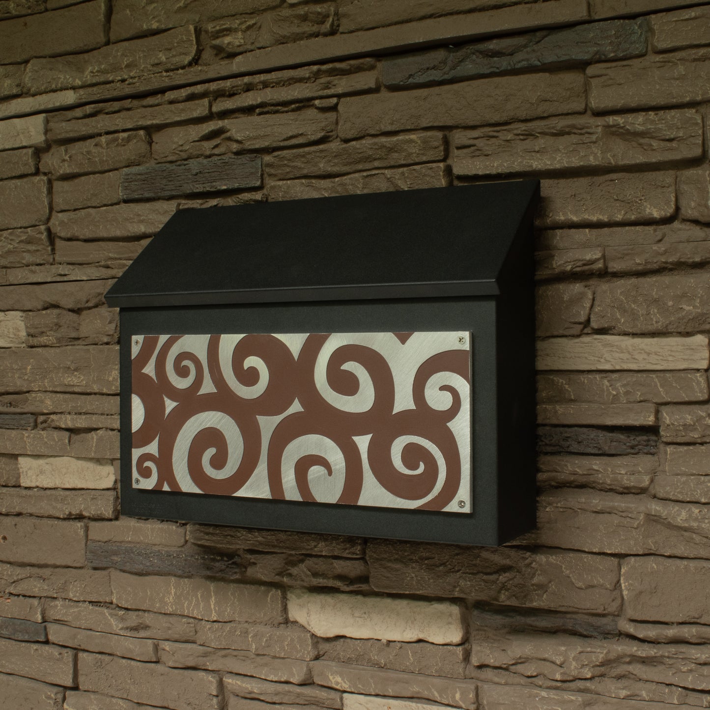 Abstract Wall Mount Spiral Mailbox - Horizontal