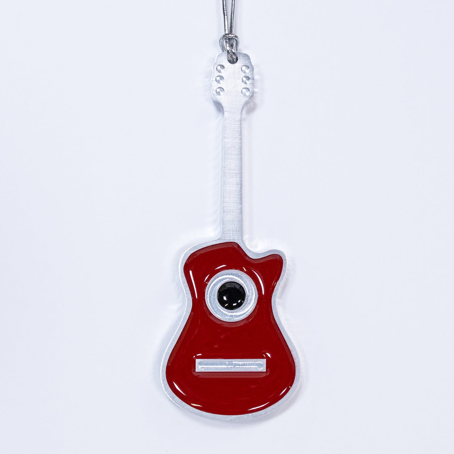 Guitar Christmas Ornament Acoustic Dark Red