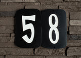 Retro House Numbers in Patina Finish