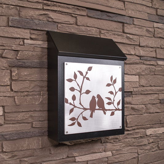 Bird Lovers Wall Mount Mailbox - Vertical