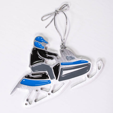 Snowmobile Ornament Blue