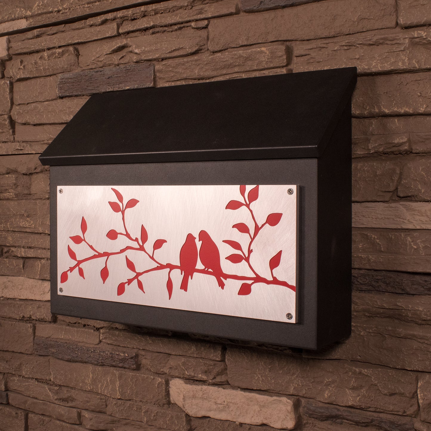 Bird Lovers Wall Mount Mailbox - Horizontal