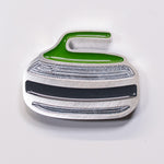 Curling Rock Magnet Green
