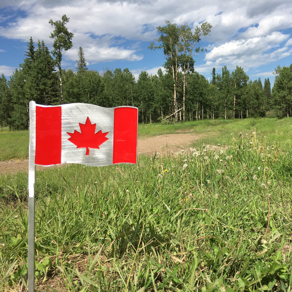 Canadian Flag Garden Art