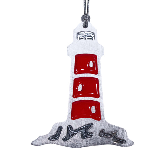 Lighthouse Christmas Ornament Red