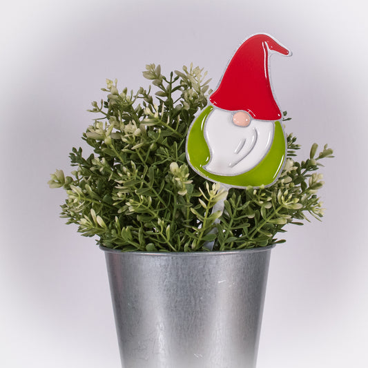 Gnome Planter Poke Red & Green