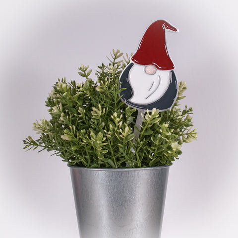 Gnome Planter Poke Red & Grey