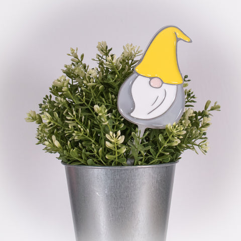 Gnome Planter Poke Yellow & Grey
