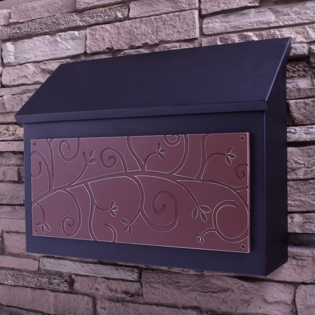 Ivy Leaf Wall Mount Mailbox - Horizontal