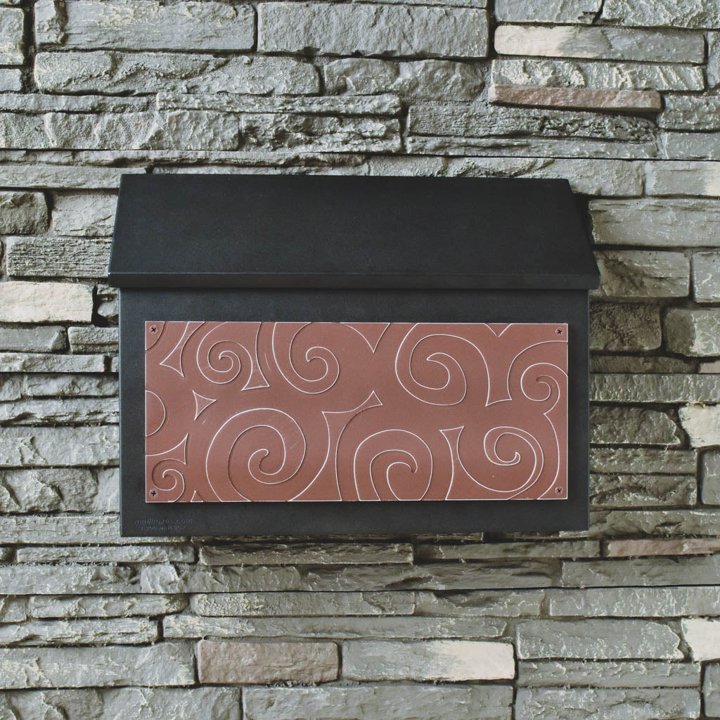 Abstract Wall Mount Spiral Mailbox - Horizontal