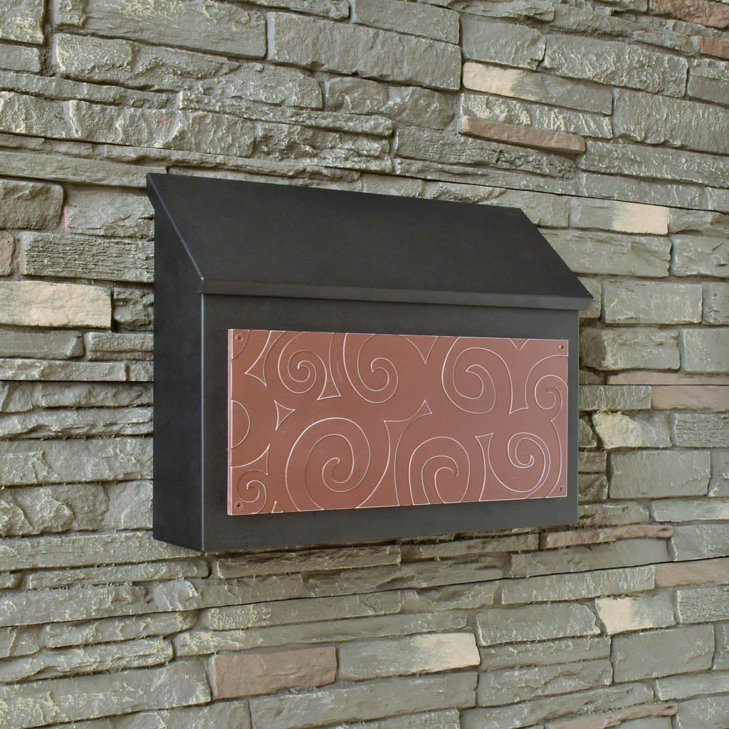 Abstract Wall Mount Spiral Mailbox - Horizontal