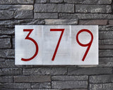 Mid Century Modern House Numbers in Brushed Aluminum