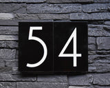 Mid Century Modern House Numbers in Patina Finish