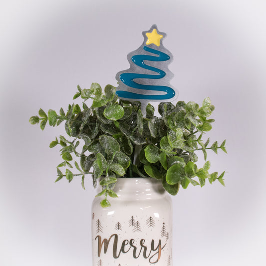 Christmas Tree Planter Poke Blue